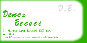 denes becsei business card